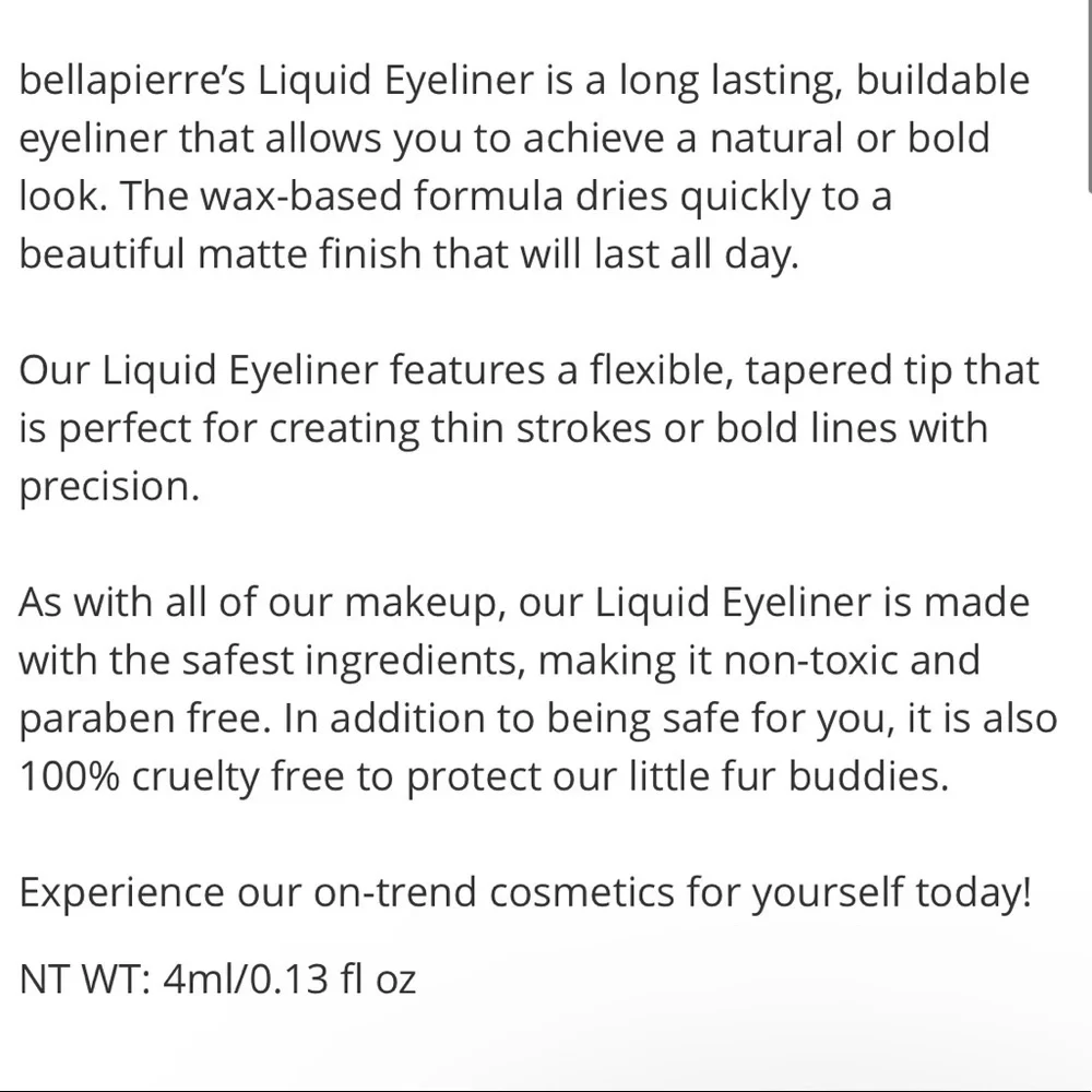 🌿 BELLAPIERRE Liquid Eyeliner BLACK